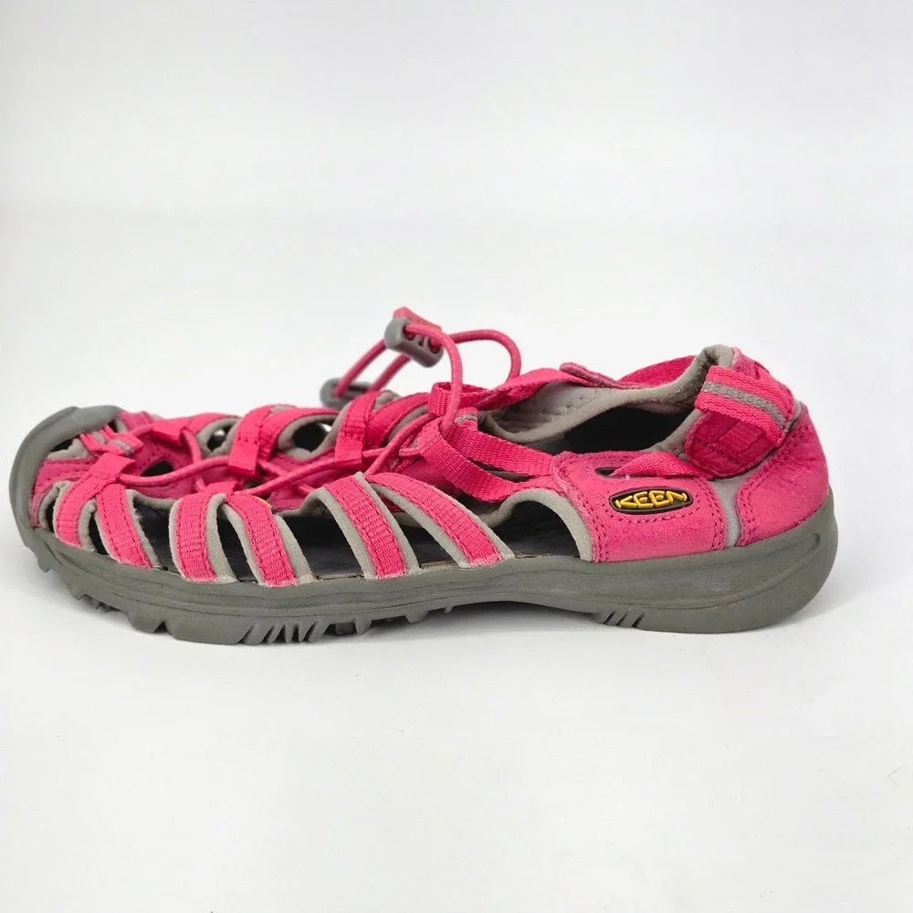 KEEN Whisper Kids Sandal Size 4 Pink Waterproof Hiking Shoes Wide Toe Box
